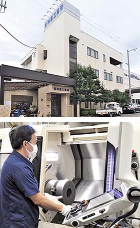 本社社屋(上)、豊富な人材と機械設備が強み(下)