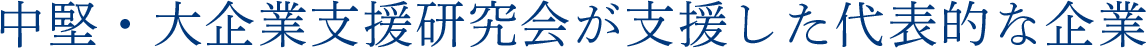 中堅・大企業支援研究会が支援した代表的な企業