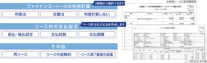 リース資産管理機能を標準搭載