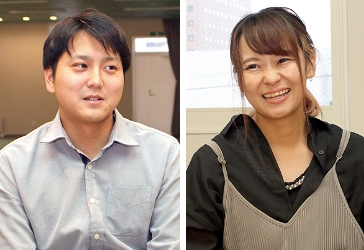 小松佳奈さん(上)、遠藤弘貴さん(下)