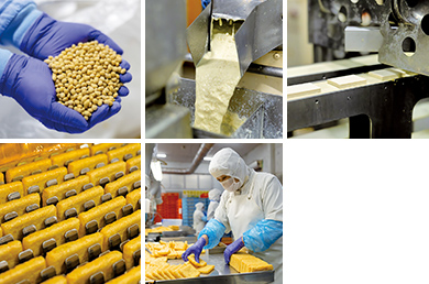 油揚げの製造過程