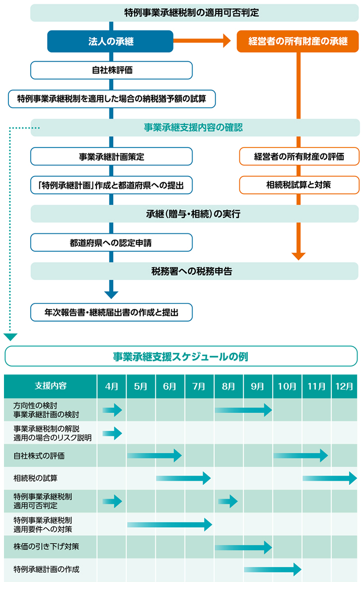 TKC会計人による特例事業承継税制の適用支援フロー(例)