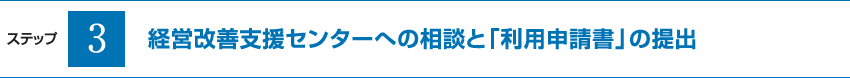 経営改善支援センターへの相談と「利用申請書」の提出