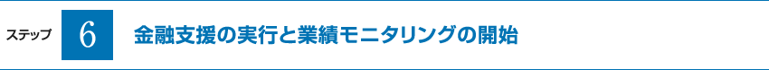 金融支援の実行と業績モニタリングの開始