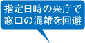 指定日時の来庁で窓口の混雑を回避