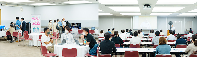 TASKクラウドフェア2022の大阪会場とセミナー風景