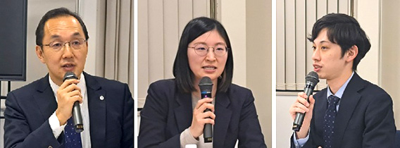 講師:左から小嶋公志会員、珍田理美氏、桑野義充氏