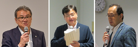 左から土田士朗会長、曽根隆寛(前)総務委員長、小嶋公志総務委員長