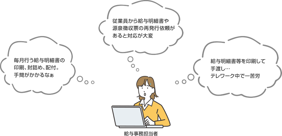 給与明細書等の配付でこんなお悩みはありませんか?
