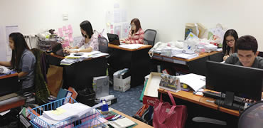 タイ事務所の様子。日本と同様の業務品質を目指しているという。