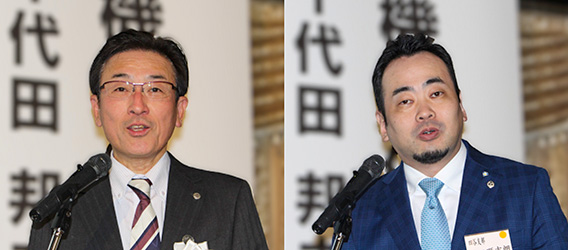 鈴木信二会長(左)と村田顕吉朗戦略推進特別委員長