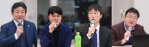 左から山中朋文NMS委員長、中市雄介会員、増渕裕太郎会員、北野良典会員